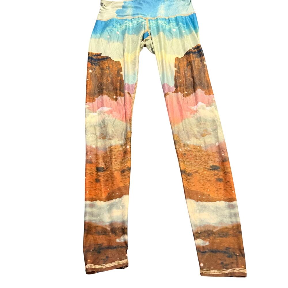 Teeki unicorn leggings magical colorful yoga boho sz S lightweight activewear